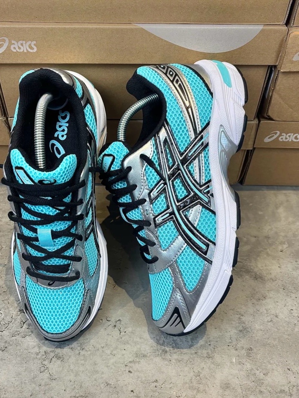 ASICS Women's Light Blue Mesh Running Sneakers